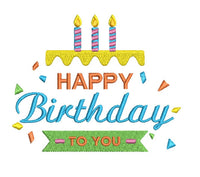 Happy Birthday To You Cake Machine Embroidery Design - sproutembroiderydesigns