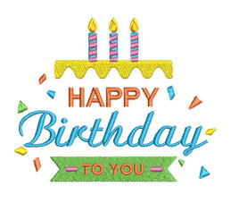 Happy Birthday To You Cake Machine Embroidery Design - sproutembroiderydesigns