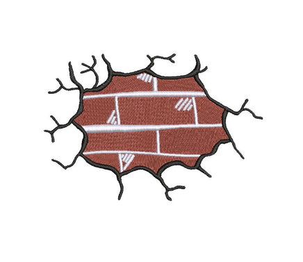Bursting Brick Embroidery Design, Teenager embroidery design