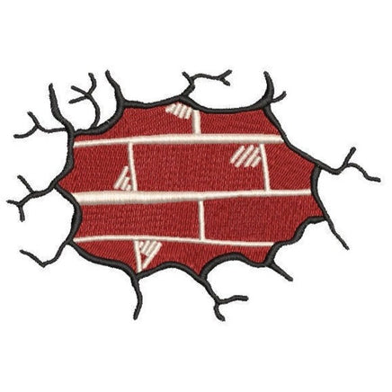 Bursting Brick Embroidery Design - sproutembroiderydesigns