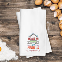 Home Is Where My Herd Is Machine Embroidery Design, Home saying embroidery design