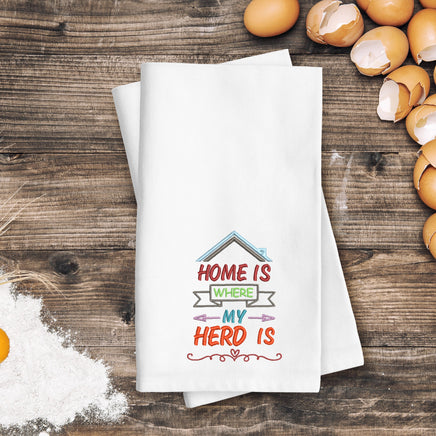 Home Is Where My Herd Is Machine Embroidery Design, Home saying embroidery design