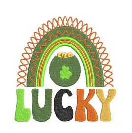 Lucky St. Patrick's Day Machine Embroidery Design, Lucky Embroidery Design