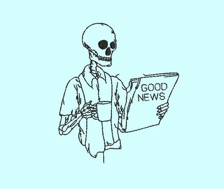 News Coffee Skeleton Machine Embroidery Design, Skeleton embroidery design - coffee embroidery design