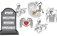 Skeleton Surfer Machine Embroidery Design, Skeleton embroidery design, surf embroidery design
