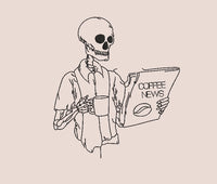 Coffee News Skeleton Machine Embroidery Design, Skeleton embroidery design - coffee embroidery design