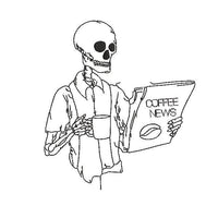 Coffee News Skeleton Machine Embroidery Design, Skeleton embroidery design - coffee embroidery design