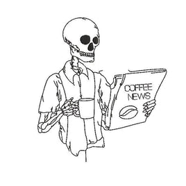 Coffee News Skeleton Machine Embroidery Design, Skeleton embroidery design - coffee embroidery design