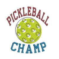 Pickleball Champ Embroidery Machine Design, pickleball embroidery design, 4x4 hoop, Pickle ball towel embroidery