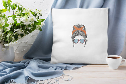 Sunglasses Messy Bun Machine Embroidery Design - sproutembroiderydesigns