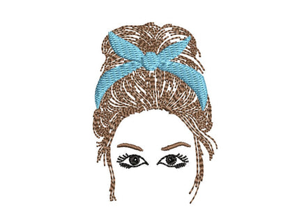 Messy Bun Hair Tie Machine Embroidery Design - sproutembroiderydesigns