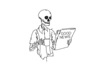 News Coffee Skeleton Machine Embroidery Design, Skeleton embroidery design - coffee embroidery design