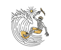 Skeleton Surfer Machine Embroidery Design - sproutembroiderydesigns