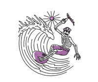 Skeleton Surfer Machine Embroidery Design - sproutembroiderydesigns