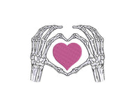 Skeleton Hand Heart Machine Embroidery Design - sproutembroiderydesigns