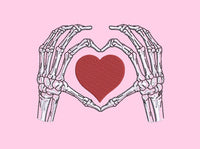 Skeleton Hand Heart Machine Embroidery Design - sproutembroiderydesigns