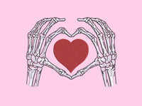 Skeleton Hand Heart Machine Embroidery Design,2 sizes, hand embroidery design, heart embroidery pattern, friend embroidery - sproutembroiderydesigns