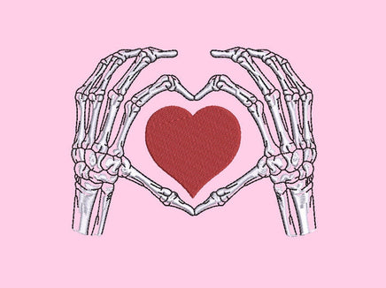 Skeleton Hand Heart Machine Embroidery Design,2 sizes, hand embroidery design, heart embroidery pattern, friend embroidery - sproutembroiderydesigns