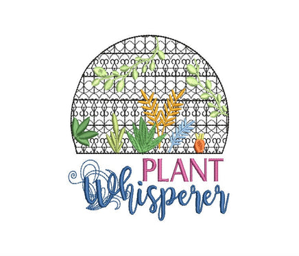 Plant Whisperer Machine Embroidery Design, Garden saying embroidery design