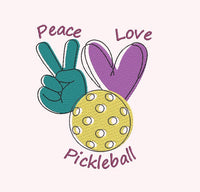 Peace, Love, Pickleball Embroidery Machine Design, pickleball embroidery design, 4x4 hoop, Pickle ball towel embroidery - sproutembroiderydesigns
