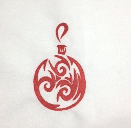Swirl Christmas Ornament Machine Embroidery Design - sproutembroiderydesigns