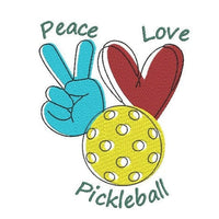 Peace, Love, Pickleball Embroidery Machine Design - sproutembroiderydesigns