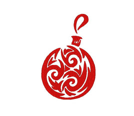 Swirl Christmas Ornament Machine Embroidery Design - sproutembroiderydesigns