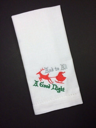 And Too All, A Good Night Santa, Reindeer and Sleigh Christmas Machine Embroidery Design - sproutembroiderydesigns