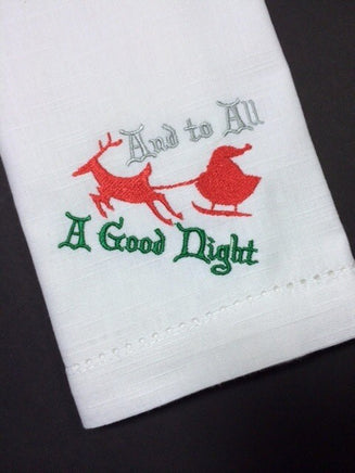 And Too All, A Good Night Santa, Reindeer and Sleigh Christmas Machine Embroidery Design - sproutembroiderydesigns