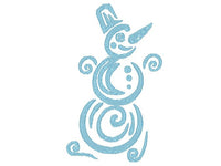 Swirling Snowman Christmas Machine Embroidery Design - sproutembroiderydesigns