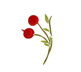 Christmas Berries Sprig Machine Embroidery Design/ berry / red / white / green / embroidered / pattern - sproutembroiderydesigns