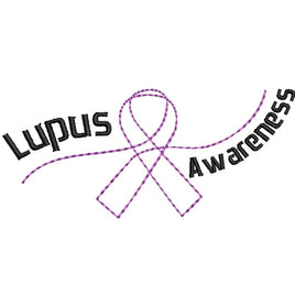 Ribbon Lupus Machine Embroidery Design, 4x4 hoop - sproutembroiderydesigns