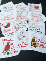 Twelve Days of Christmas Embroidery Design, Quick Stitch, 4x4 and 5x7 hoop, 12 Days of Christmas