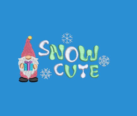 Snow Cute Gnome Machine Embroidery Design, 2 Sizes, Christmas gnome embroidery