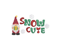Snow Cute Gnome Machine Embroidery Design, 2 Sizes, Christmas gnome embroidery