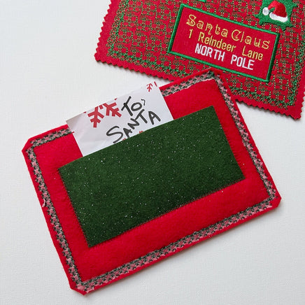 Letter to Santa Post Card Embroidery Design, In the Hoop Gift Card Holder