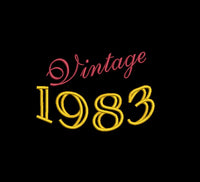 Vintage 1983 Machine Embroidery Design, 40th birthday embroidery design, 4x4 and 5x7 Hoop, Birthday embroidery design, year embroidery