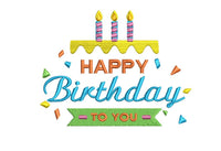 Happy Birthday To You Cake Machine Embroidery Design, 2 sizes, birthday quote embroidery design