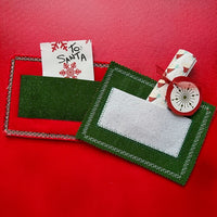 Letter to Santa Post Card Embroidery Design, In the Hoop Gift Card Holder