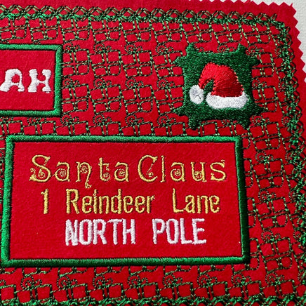 Letter to Santa Post Card Embroidery Design, In the Hoop Gift Card Holder