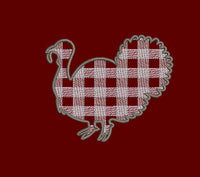 Plaid Turkey Thanksgiving Machine Embroidery Design, 3 sizes, Turkey embroidery design, 4x4 Hoop, 5x7 Hoop