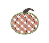 Plaid Pumpkin Thanksgiving Machine Embroidery Design, 3 sizes, Pumpkin embroidery design, 4x4 Hoop, 5x7 Hoop