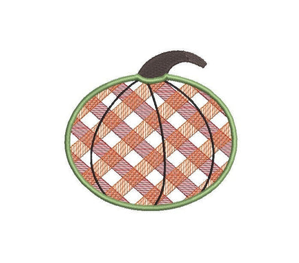 Plaid Pumpkin Thanksgiving Machine Embroidery Design, 3 sizes, Pumpkin embroidery design, 4x4 Hoop, 5x7 Hoop