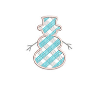 Plaid Snowman Machine Embroidery Design, 3 Sizes, Plaid Christmas Embroidery Design