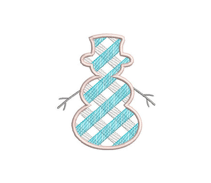 Plaid Snowman Machine Embroidery Design, 3 Sizes, Plaid Christmas Embroidery Design