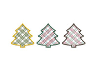 Plaid Christmas Trees Machine Embroidery Design, 2 sizes, Plaid Trees Embroidery Design