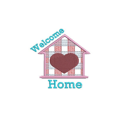 New Home Machine Embroidery Design, 2 Sizes, Welcome Home Embroidery Design