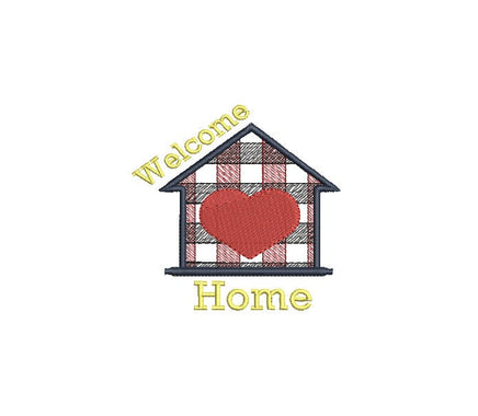 New Home Machine Embroidery Design, 2 Sizes, Welcome Home Embroidery Design