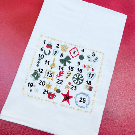 Christmas Advent Calendar Embroidery Design, Quick Stitch, Advent machine embroidery design