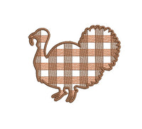 Plaid Turkey Thanksgiving Machine Embroidery Design, 3 sizes, Turkey embroidery design, 4x4 Hoop, 5x7 Hoop